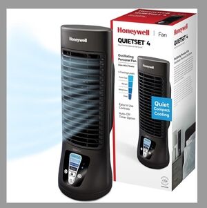 Honeywell HTF210B QuietSet Personal Table Fan, Black – Oscillating Personal Fan